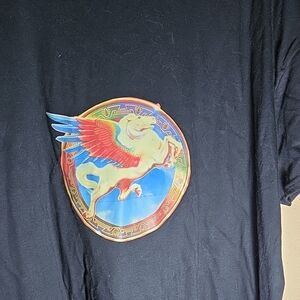 Black T-Shirt with Pegasus Graphic